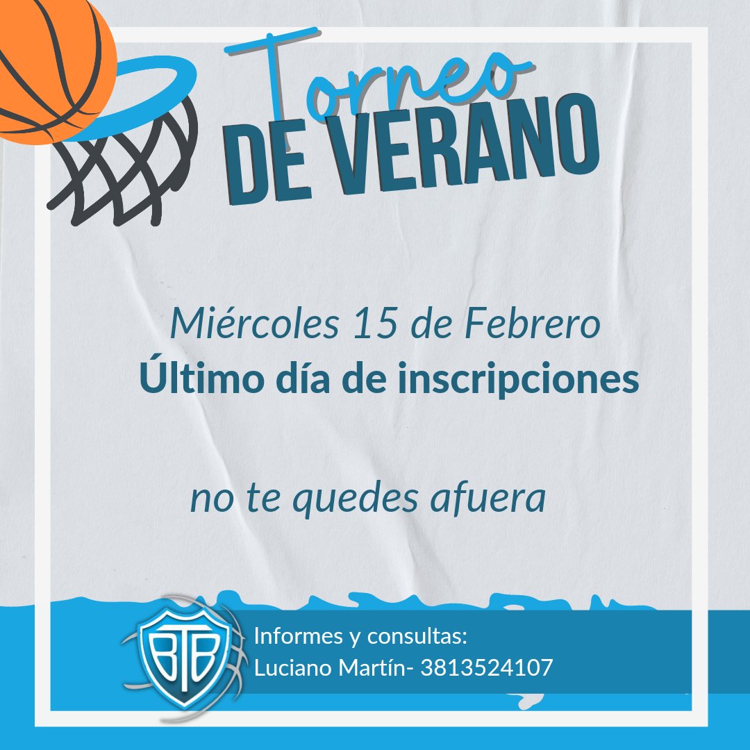 TORNEO DE VERANO 2023

Forma parte del nuevo torneo organizado por el Club!!!

CATEGORIA LIBRE ✅️
INSCRIPCIÓN $10.000 Por equipo ✅️
PREMIOS EN EFECTIVO ✅️

Podes inscribirte hasta el miércoles 15 de Febrero

Cualquier duda comunicarse con Luciano Martin (381) 3524107