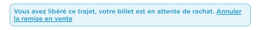 Maylis_A's tweet photo. @OUIGO Bonjour,
Je tente d'annuler une remise en vente de mon billet mais le lien "Annuler la remise en vente" ne fonctionne pas. Pouvez-vous m'aider svp ?
Je veux finalement me servir de ce trajet et ne pas me retrouver sans billet ce jour-là...
Merci https://t.co/pHDP6QPadk