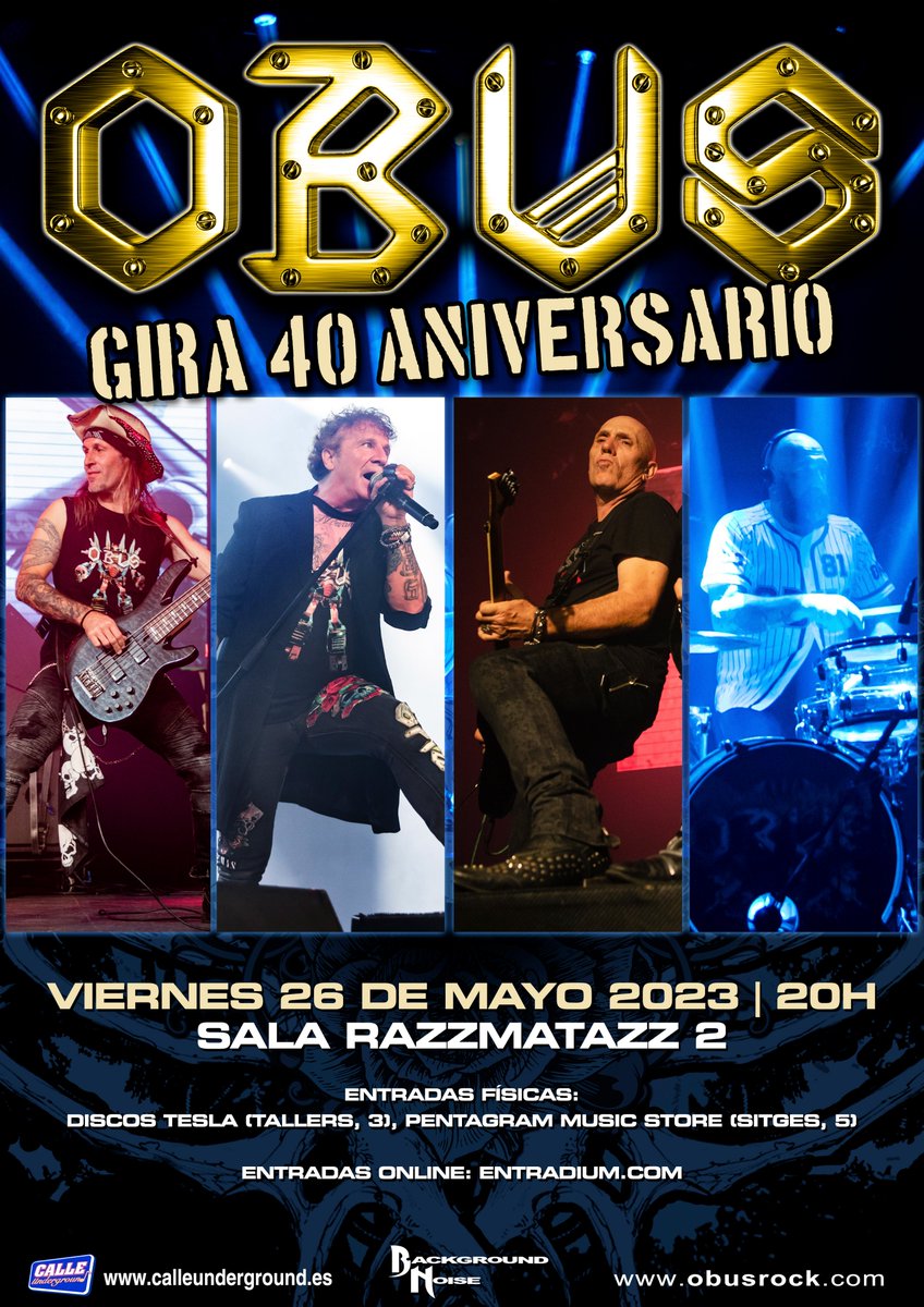 Aquí tenéis los carteles de los conciertos de #40Aniversario de OBUS en #Madrid y #Barcelona ¡No os lo perdáis!

<a href="/obusoficial/">OBUS 🤘</a> <a href="/PacoLagunaM/">Paco Laguna (Obús)</a> <a href="/Fortu_Sanchez/">Fortu Sánchez</a>