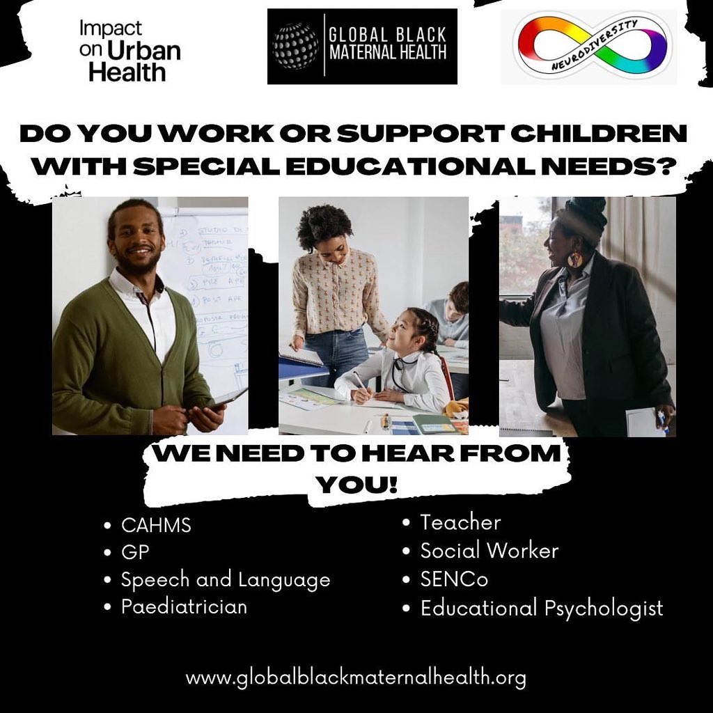 global_bmh's tweet image. Do you work or support children with special educational needs? Participate in Project #NextGenB

This project aims to explore the experiences of some value chain players in the access of #sensupport for Black and Black heritage children in London.