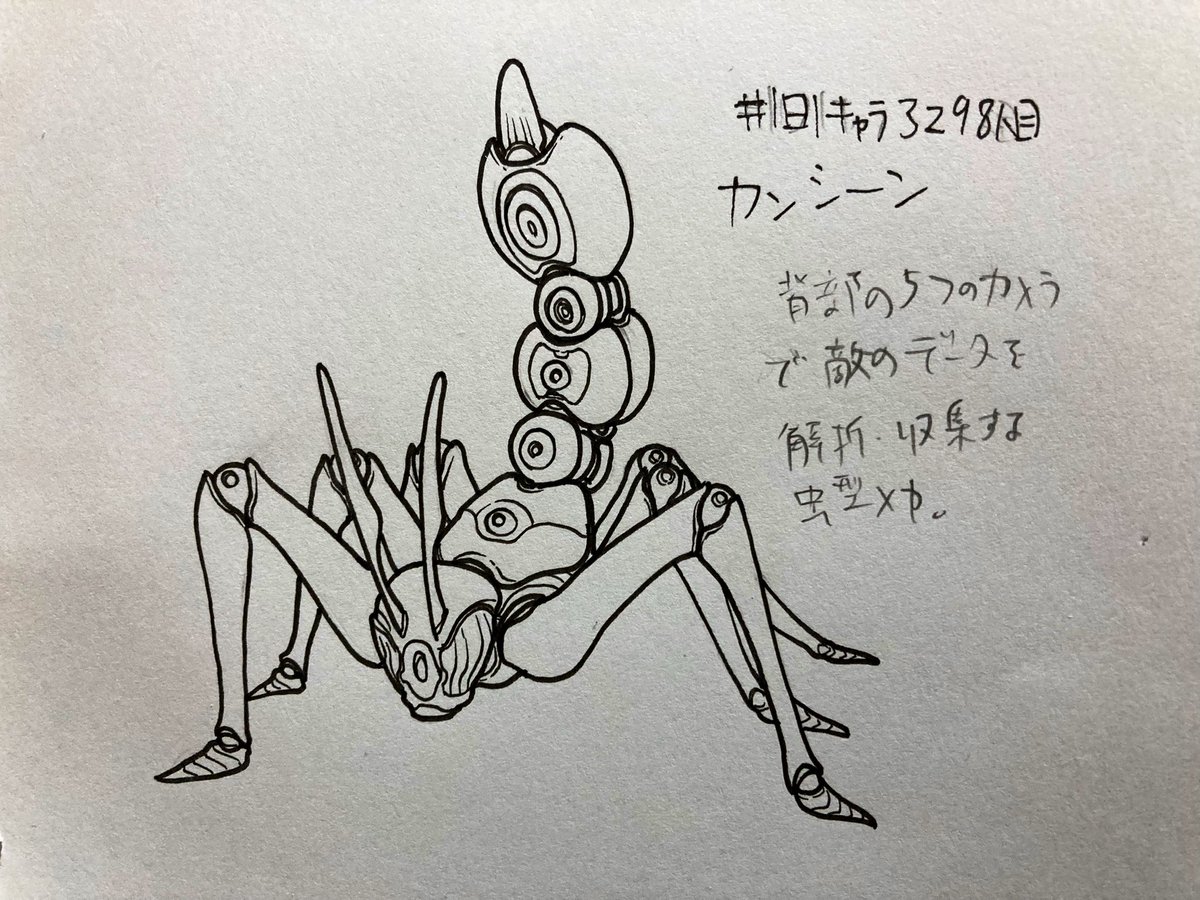 #1日1キャラ 3298人目
カンシーン…監視するメカ 