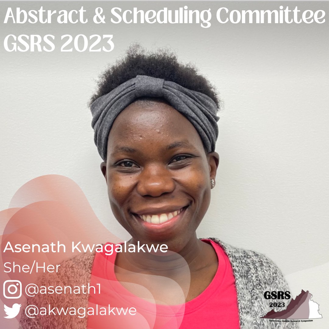 GSRS_VTGeos's tweet image. Only 3 days left until GSRS! Let’s meet our Abstract &amp;amp; Scheduling Committee, chaired by @BeeRoseCurtiss (3rd Ph.D. student).

Other committee members are @akwagalakwe (3rd year Ph.D. student), and Alina (2nd year Ph.D. student)