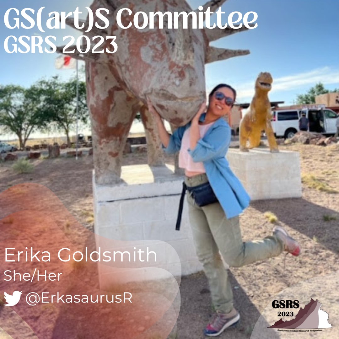GSRS_VTGeos's tweet image. Six days until GSRS 2023! Let’s meet the people behind our newest addition, GS(art)S, chaired by @sedimentamy (2nd Ph.D. student).

Other committee members are @geochemcecelia (2nd year Ph.D. student) and @ErkasaurusR (3rd year Ph.D. candidate)