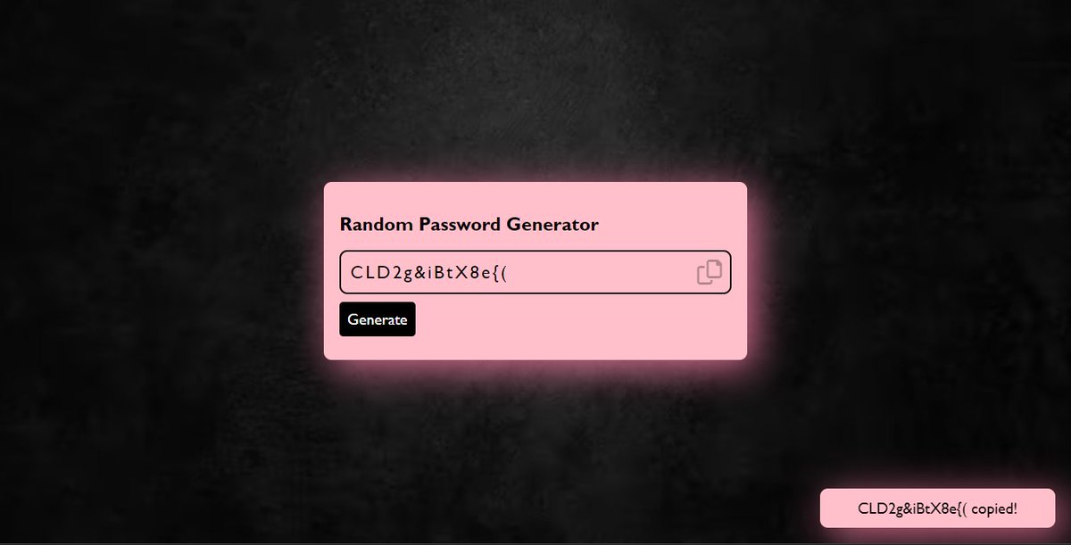 iriya1505's tweet image. #Day4 of #14daysofjavascript 🤓
🔥Project Title : Random Password Generator