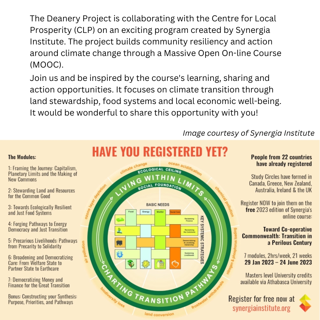 ProsperityLocal's tweet image. The program is FREE &amp;amp; facilitated by Michelle Nelson (Deanery) &amp;amp; Gillian Kerr (CLP).  Certificates of completion &amp;amp; post-secondary course credits are available for participation &amp;amp; seed funding to get community action projects off the ground. Info at synergiainstitute.org/mooc-overview/