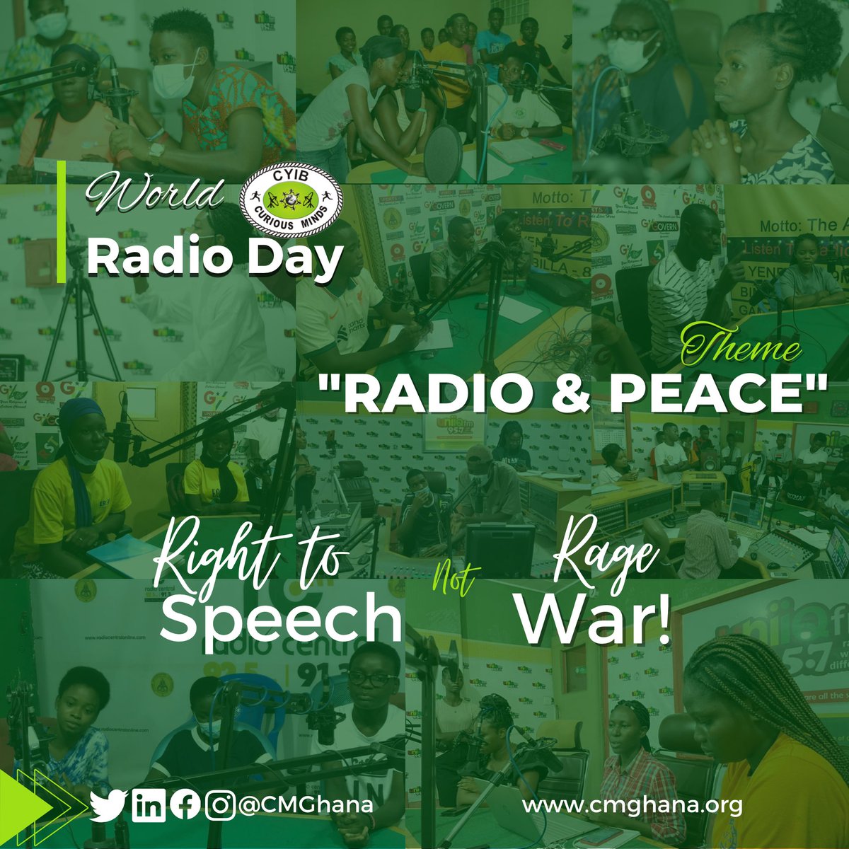 cmghana's tweet photo. It’s #WorldRadioDay! 

Over the past 27 years, @cmghana has and continues to use radio to:

📻 generate discussions on child rights
📻 communicate dev’t challenges of youth 
📻 facilitate meaningful youth participation
📻 promote multi-stakeholder dialogues, and more! 

#CMGhana https://t.co/8ZORe2kyhO