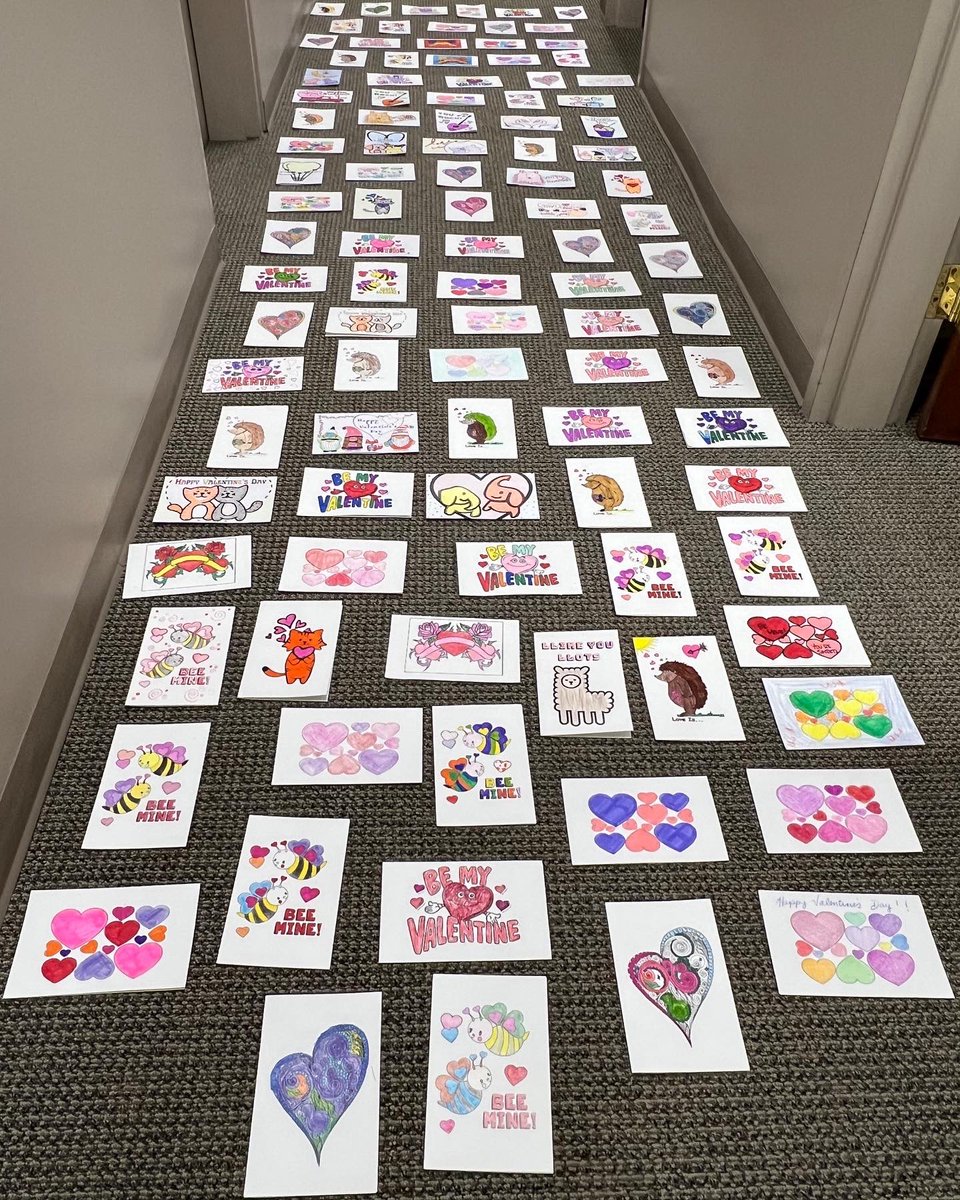 Kicking this week off right by spreading love to our community! Central Services staff worked on cards to deliver to senior citizens, and a few staff members are heading out to read to students this morning. #makekindnessthenorm