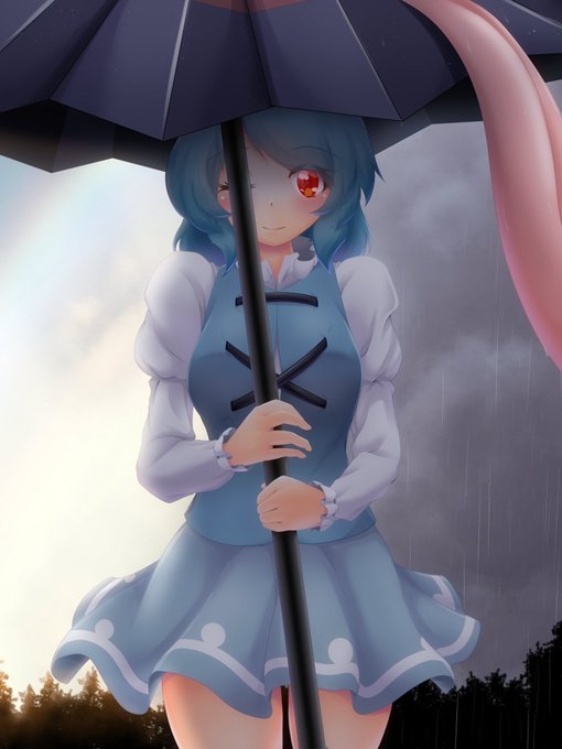 #見た人も無言で傘を構えた何かをあげる
そこそこ前の絵だけど結構気に入っています 