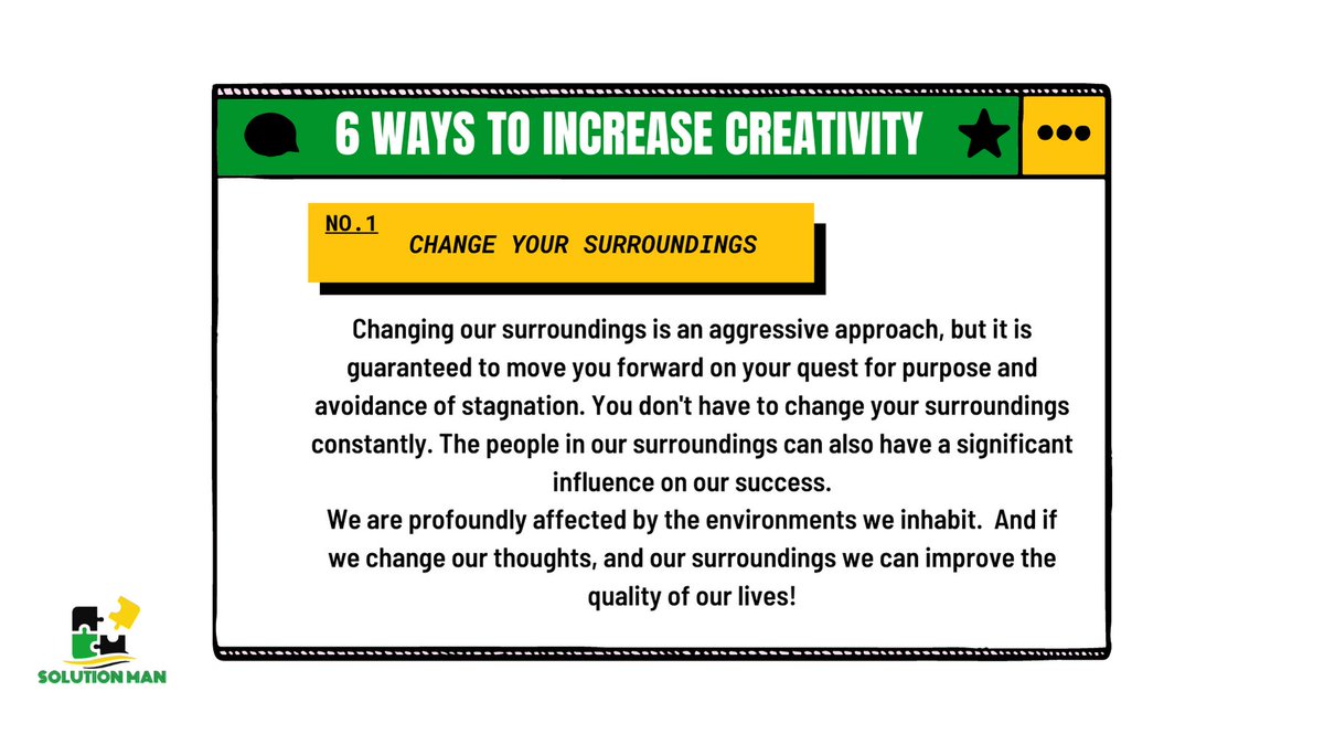 SolutionmanNg's tweet photo. Unlimited creativity lies within each of us; and our ability to create solutions is based on our efforts to harness the creativity within.
#solutionmanng #solutionman #MondayMotivation #mondaythoughts https://t.co/MxF9CTN35X