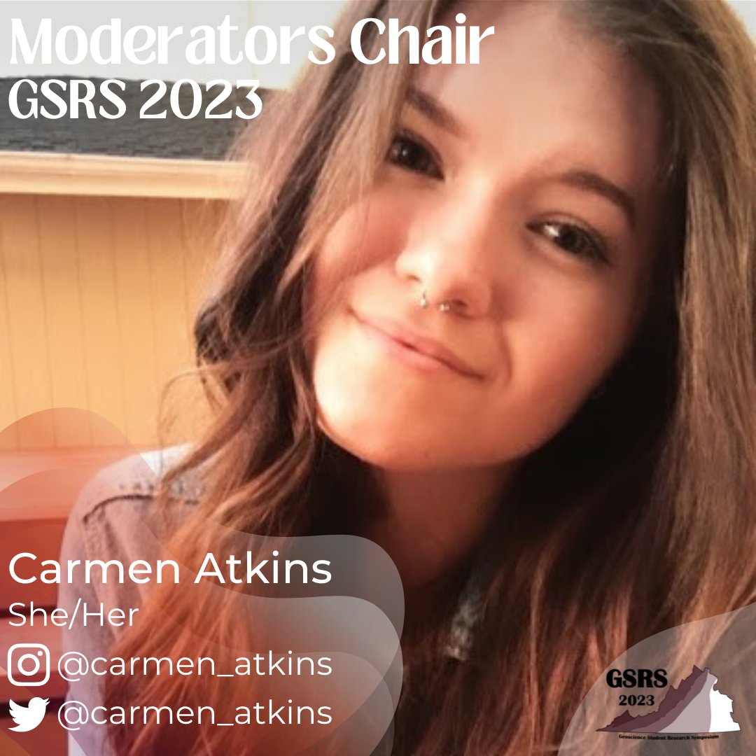 GSRS_VTGeos's tweet image. 8 days until GSRS! We’re continuing our countdown by introducing our Moderators Committee, chaired by @carmen_atkins (1st year Ph.D. student)