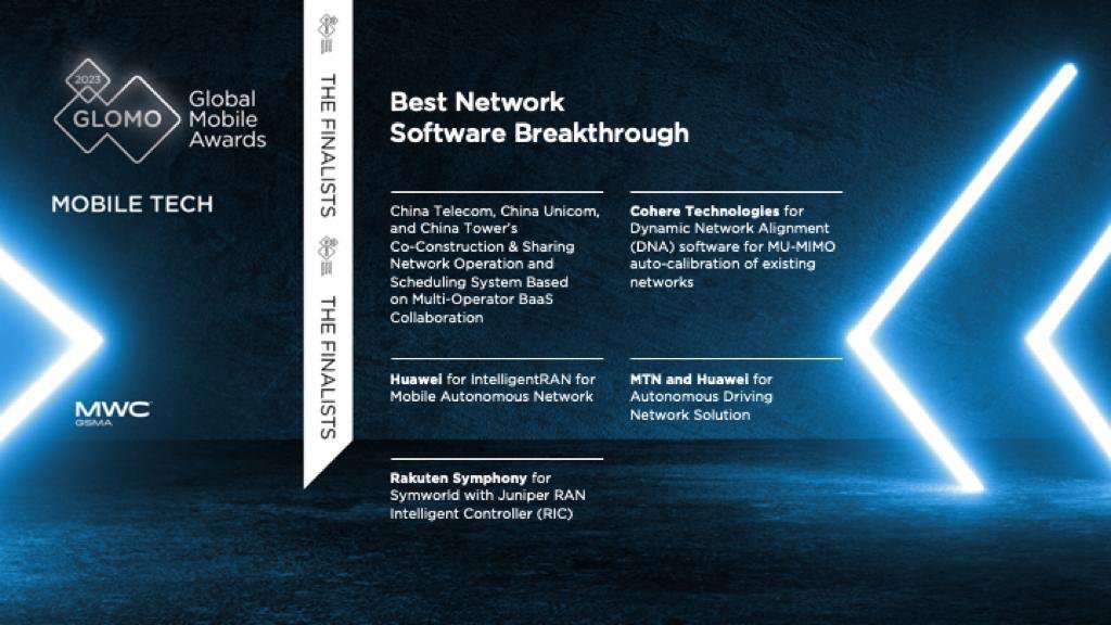 The 2023 #GLOMOAwards shortlist is in &amp; <a href="/RakutenSymphony/">Rakuten Symphony</a> Symworld with @JuniperNetworks' RAN Intelligent Controller (RIC) is shortlisted in the "Best Network Software Breakthrough" category! Visit us at #MWC23 to learn more: juni.pr/3YqVLzH