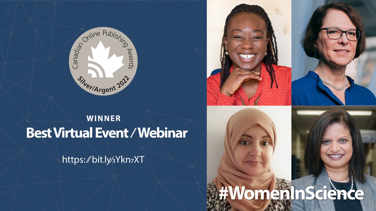Congratulations to our Krembil team for taking home the Silver award, for the 2022 #WomenInScience event! We love producing these events for students, and sharing our science with the public. To watch this year's virtual event: bit.ly/3IceARp