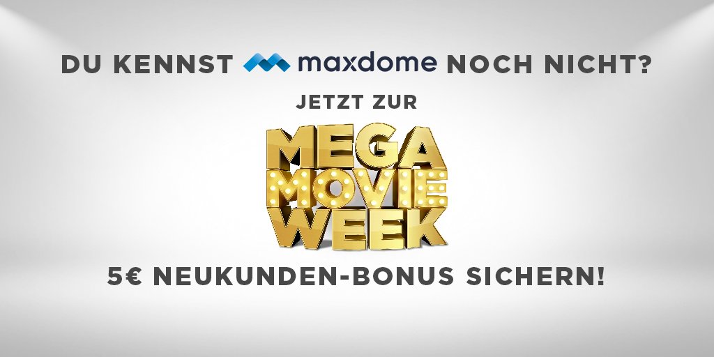 MaxdomeOfficial's tweet photo. Noch kein kostenloses Kundenkonto bei maxdome?
Dann dies am besten zur #MegaMovieWeek ändern und 5€ Neukunden-Bonus sichern.
#KeinAbo
https://t.co/IJgSpSDrYe https://t.co/eLFvdZo0KA