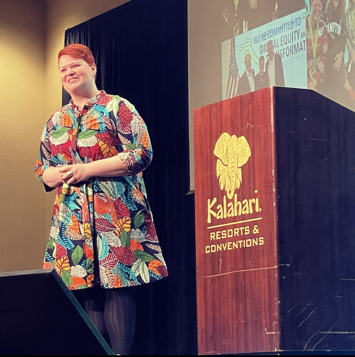 peteandc's tweet photo. Kristina Ishmael - Deputy Director, Office of Ed Tech US DOE is w/us for our keynote &amp; a conversation during session A. 

“I hope you believe learners, no matter where they are in life, deserve digital equity and opportunity.”

Here’s to a great day learning! 🤓 #PETEandC https://t.co/oWXMULhCPh