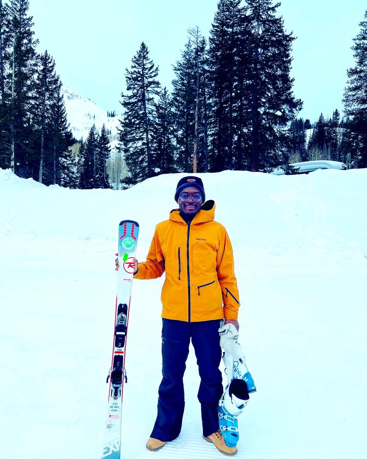 Emmanuel Ngwoke, PhD student studying cell biology of Huntington’s Disease    <a href="/HollienJulie/">Julie Hollien</a> <a href="/uofu_science/">College of Science</a> <a href="/UUtah/">University of Utah</a> takes a break  for the “greatest snow on earth” <a href="/SkiUtah/">SkiUtah</a>  <a href="/BrightonResort/">Brighton Resort</a>