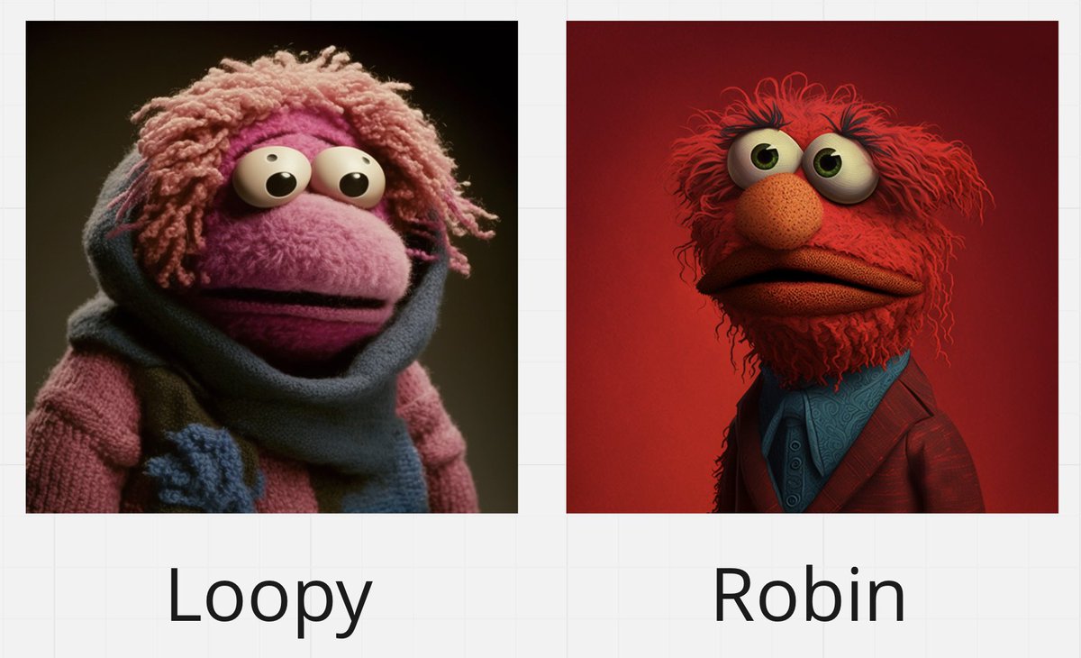 TheAIPuppetShow's tweet image. Here are  2 #AI characters you will probably see in the next upcoming videos! The use of AI technology has elevated the art of puppetry to new heights. 🎭

Don&apos;t miss out on the next epsiode! 
#puppetshow #AIfuture #aitools #muppets #artificalintelligence #ChatGPT #AIArtwork