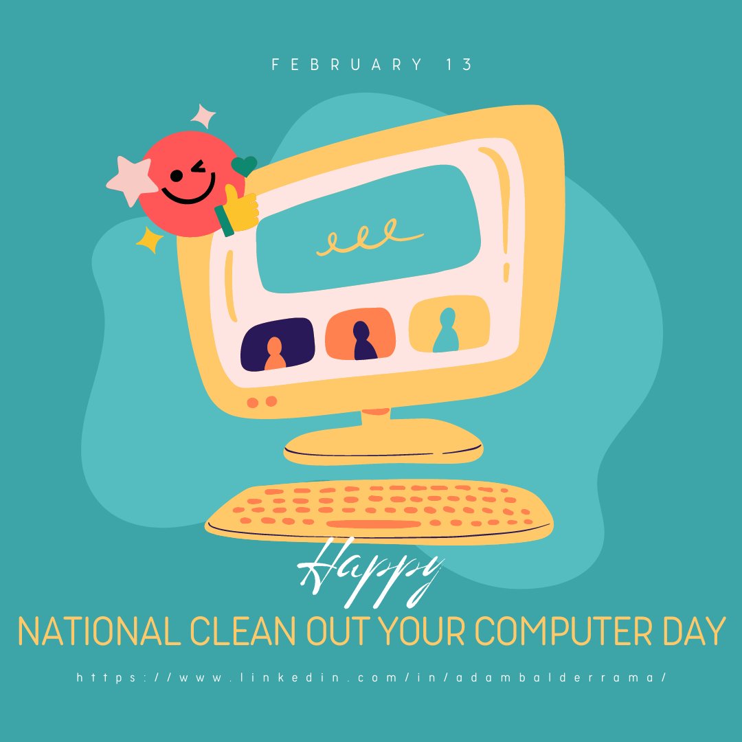 'Celebrate #NationalCleanOutYourComputerDay by giving your digital space a declutter! Regular cleaning improves performance, prevents viruses/malware, & keeps your data secure. Start the year off organized & protected! #DigitalDeclutter #CyberSecurity 💻🔒