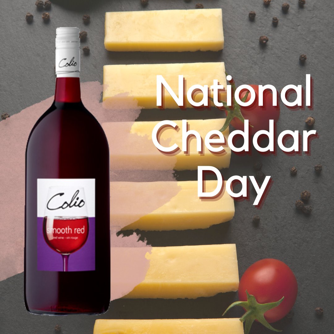 It’s National Cheddar Day 🧀
Why not pick up a bottle of our Colio Smooth Red and SAVE $1? It pairs perfectly with cheese!

Now $15.95 | Reg. $16.95⁠
Sale ends February 26th.
Exclusively available at Colio Wine Boutiques.

#NationalCheddarDay #food #wine #foodpairing #Coliowine