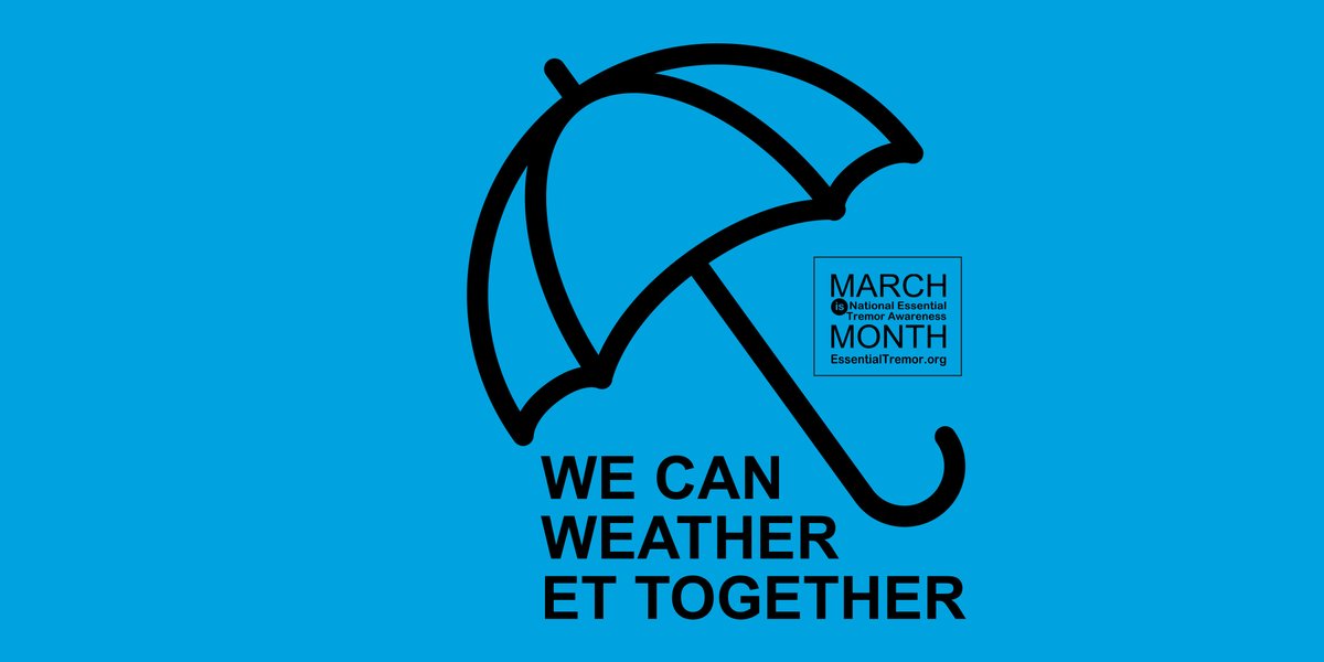 essentialtremor's tweet photo. We're hosting our 13th annual National Essential Tremor Awareness Month initiative in March. Our theme is: We Can Weather ET Together.  Visit our Awareness page on our website for downloadable banners and a list of ideas. https://t.co/6Pmc1kVOHe #ETAwareness2023 https://t.co/OqXnRytVAN