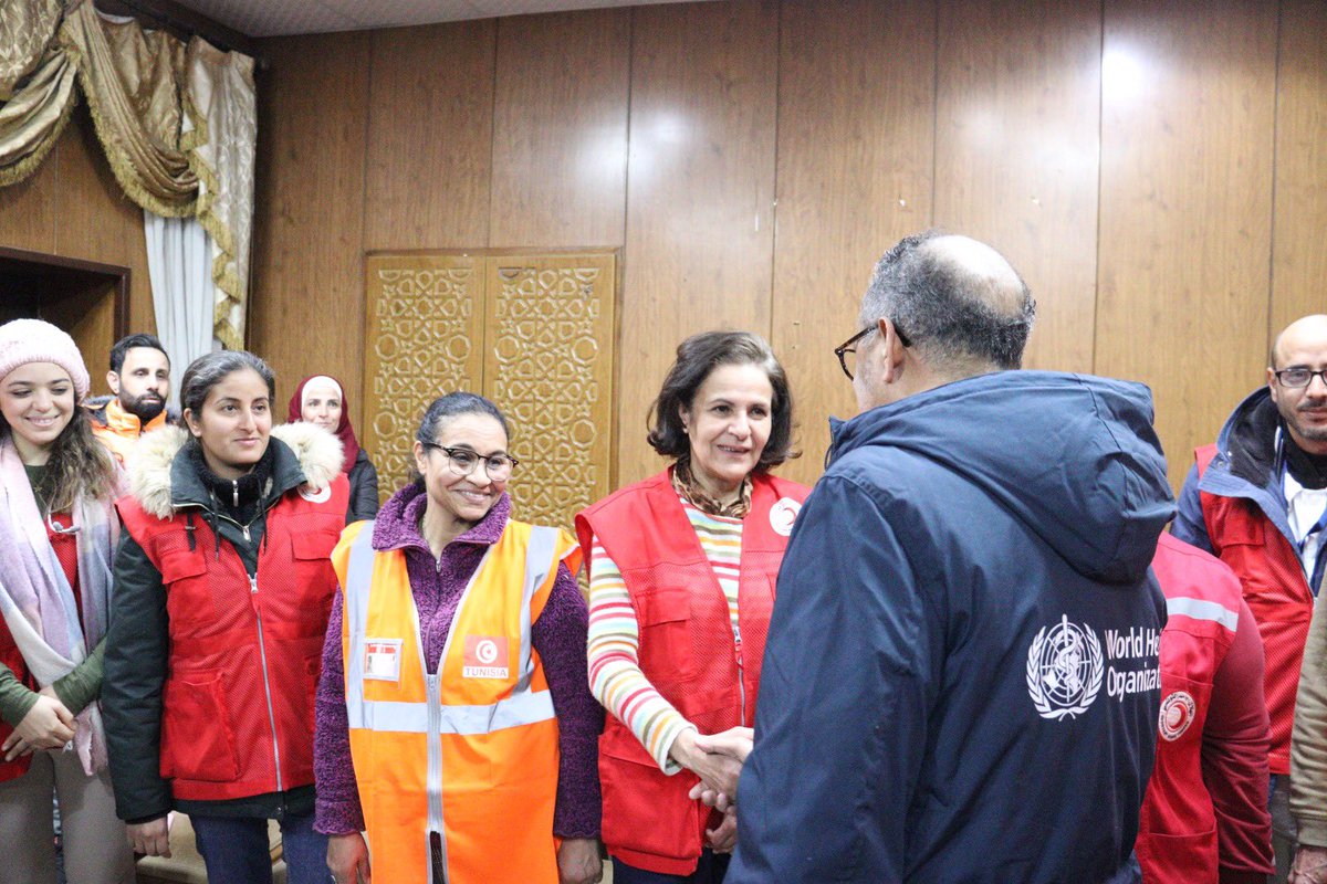 Much respect for the medical team I met from Tunisia, who arrived in #Syria just two days after the earthquake. With 40 members of the team, they are supporting search and rescue, but also specialist care such as orthopedy, trauma surgery, mental health and other needs.
