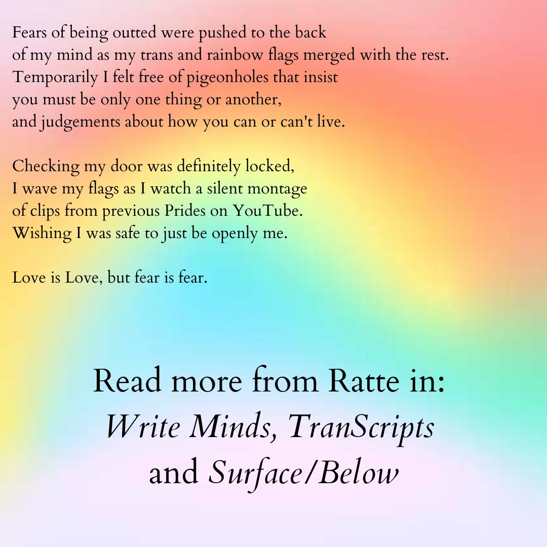 As part of LGBT+ history month, we wanted to share a powerful piece of writing from <a href="/Garnet69Frost/">Garnett Frost/Ratte</a> of the Write Minds project that highlights the importance of community and celebrating with pride 🏳️‍🌈

You can grab your copy of Write Minds here: ow.ly/AHQz50MQxS7