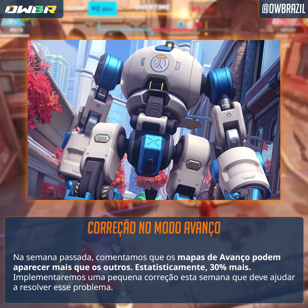 owbrazil's tweet photo. Estão corrigindo problemas onde o modo Push (avanço) aparece mais vezes nas partidas.

#owbrasil #owbr #overwatch2 #push #overwatchbrasil #overwatchnews https://t.co/wMwu0zDoZt