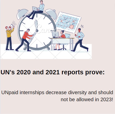 This proves, once more, why remote and unpaid internships decrease number of interns from developing countries and should not be allowed in 2023. Join this upcoming #GlobalInternsStrike in Geneva physically and the rest of the world digitally, to call to #banunpaidinternships 3/3