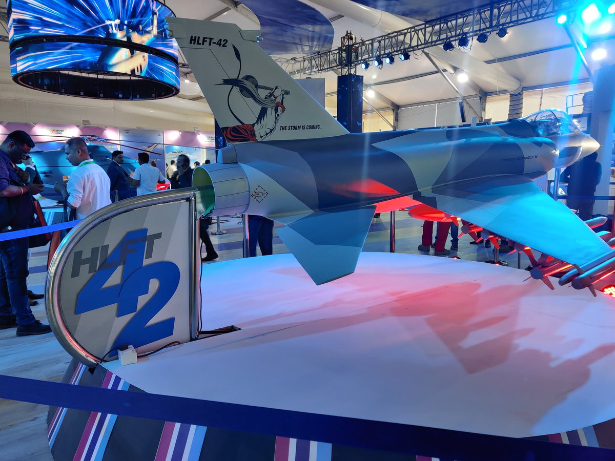 neeraj_rajput's tweet image. We are looking #HLFT_42 for 2030s when AMCA, LCA Mk-II &amp;amp; TEDBF will be operational: HAL Test Pilot @hvtiaf 
#AeroIndia2023