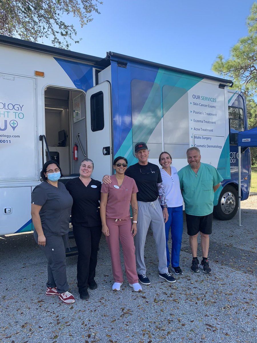 Our medical director, Dr Allan Harrington M.D. with our Sarasota team 
Our mobile unit is making a difference everyday! #medicaldirector #mohssurgeon #mohs #melanoma #skincancerprevention