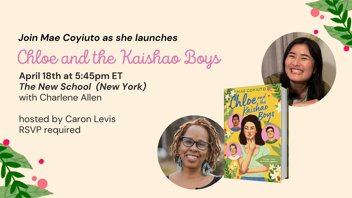 On April 18th at 5:45PM ET, I'll be at @NewSchoolWrites (New York) with fellow alum @CharleneAWrites! Our conversation will be moderated by the lovely @caronlevis 💛

RSVP is required to attend: bit.ly/3Xs08sI