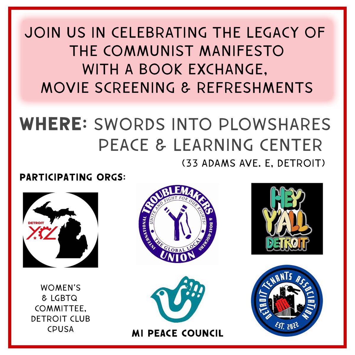 We want to thank <a href="/noxlibrary/">NOX LIBRARY DETROIT</a> for inviting us to Red Books day. Join us on Sunday 2/19  from 1pm to 5pm.