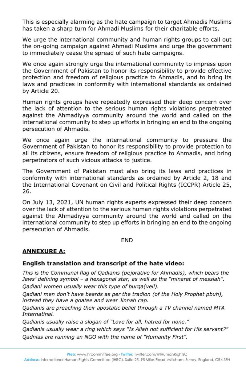 ⚠️ INCIDENT REPORT 

FIERCE SOCIAL MEDIA CAMPAIGN TO TARGET, IDENTIFY AND EXPLOIT AHMADI MUSLIMS BY THE KHATME NABUWWAT ORGANIZATION

⬇️ Full report