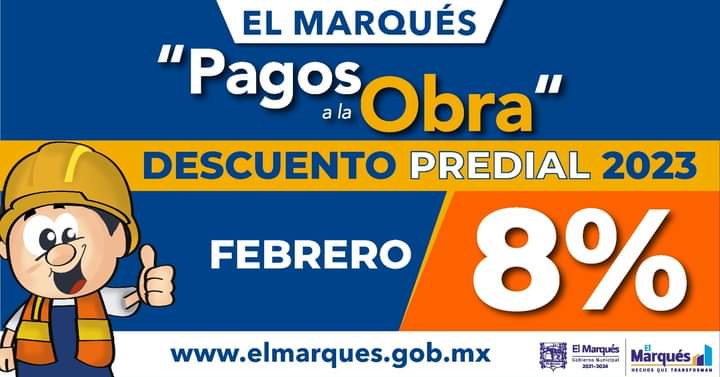 mpio_El_Marques's tweet photo. En El Marqués ponemos ¡𝗣𝗮𝗴𝗼𝘀 𝗮 𝗹𝗮 𝗢𝗯𝗿𝗮!
👉🏼 Descarga nuestra app móvil 📲"Marqués Digital" en tiendas digitales y realiza el pago del #Predial2023, con el 8% de descuento en febrero.
Conoce las diversas formas en 👉🏼 https://t.co/6vDQfnmd1V
#PagoPredial https://t.co/GJVZ2uJOlh