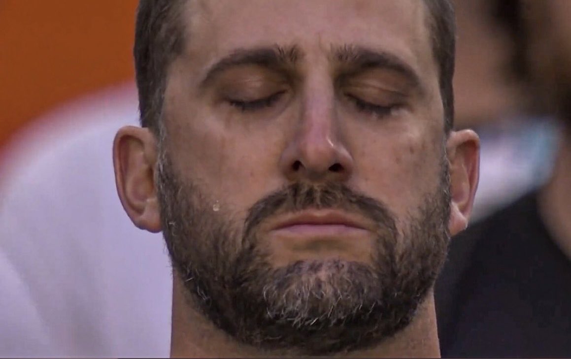 So many image's to remember from the Super Bowl. I've never met Nick  Sirianni. His authenticity penetrates my tv screen. This unscripted moment  when he shed tears during the National Anthem is