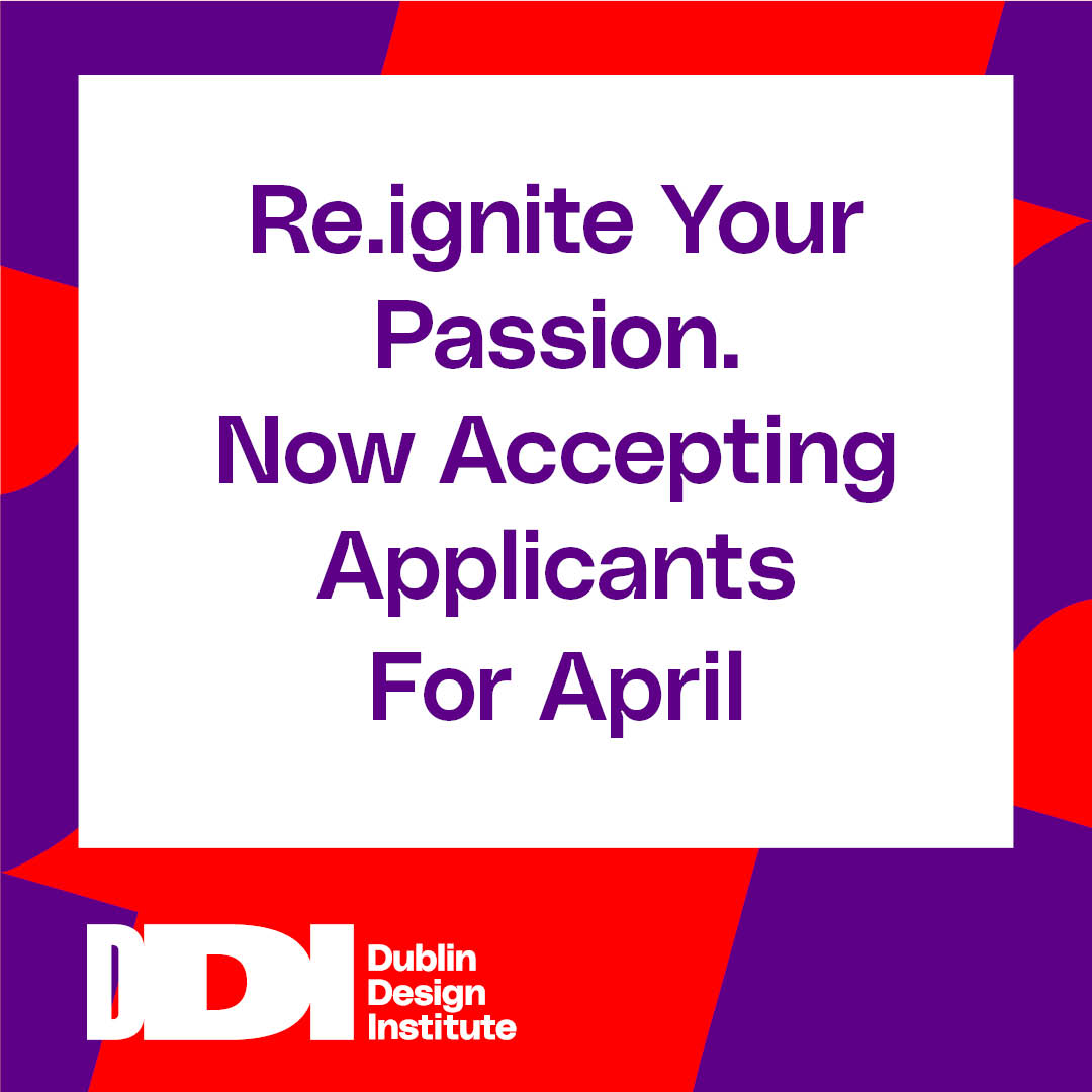 Re.ignite your passion! We are now accepting applicants for April 2023. Visit the link below to get an insight on what courses are running this April. buff.ly/3YnECXo #Graphicdesign #Fashiondesign #Fashionbuying #DDI #Dublindesign #DublinDesignInstitute