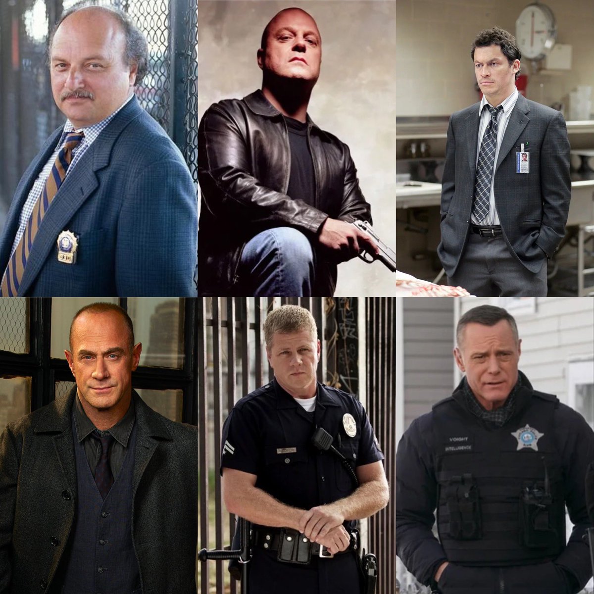 CaliChris__'s tweet photo. You gotta pick ONE to be your partner. Who you got? 

#AndySipowicz #NYPDBlue #VicMackey #TheShield #JimmyMcNulty #TheWire #ElliotStabler #LawAndOrderSVU #JohnCooper #Southland #HankVoight #ChicagoPD https://t.co/lvGQ6adMej