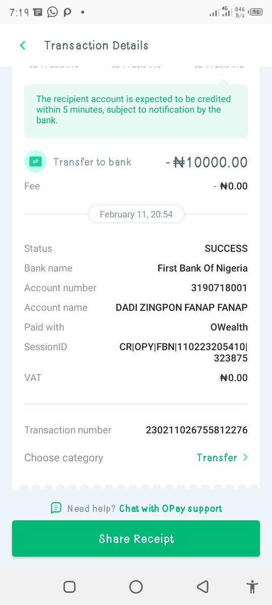 Z4EndSars's tweet photo. @FirstBankngr I transferred N10,000.00 from my @OPay_NG Wallet to my @FirstBankngr account No: 3190718001 on 11th Feb. 2023 at about 8:54 PM

Over 30 hours later, the money is yet to be credited to first Bank account. 

Please come to my aid. Attached is a screenshot of payment details. https://t.co/sHvND0Esdp