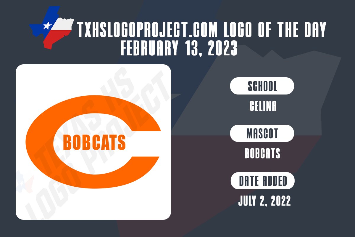 Texas HS Logo Project (@txhs_logos) on Twitter photo Back to the DFW where we go far north to check out the Celina Bobcats for today's #LogoOfTheDay
#txhsfb #txhsvb #txhshoops #txhsgbb #txhsbb
<a href="/celinaisd/">Celina ISD</a> <a href="/celina_bobcats/">Celina Bobcats</a> <a href="/RecruitCelinaFB/">Celina Bobcat Football Recruiting</a> <a href="/celina_football/">Celina Football</a> <a href="/CHSBobcats/">Celina High School</a> <a href="/CBobcatSoccer/">Celina Men's Soccer</a> <a href="/CelinaSoccer/">Celina Lady Bobcats Soccer</a>
txhslogoproject.com/celina-bobcats/ Back to the DFW where we go far north to check out the Celina Bobcats for today's #LogoOfTheDay
#txhsfb #txhsvb #txhshoops #txhsgbb #txhsbb
<a href="/celinaisd/">Celina ISD</a> <a href="/celina_bobcats/">Celina Bobcats</a> <a href="/RecruitCelinaFB/">Celina Bobcat Football Recruiting</a> <a href="/celina_football/">Celina Football</a> <a href="/CHSBobcats/">Celina High School</a> <a href="/CBobcatSoccer/">Celina Men's Soccer</a> <a href="/CelinaSoccer/">Celina Lady Bobcats Soccer</a>
txhslogoproject.com/celina-bobcats/