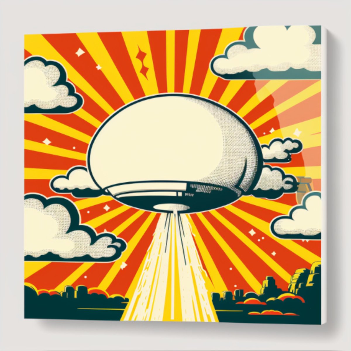 Was it a #weatherballoon or a #UFO idk but it's the Pop Art crazy of 2023 I'm sure. So we shot it down with our earth bound limited weapons? While there are inter dimensional and
 planetary traveller's? Idk up to you but this looks great lol 
1 #tezos each 10 edition link below