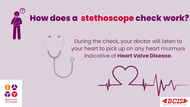 UkValve's tweet photo. A #stethoscope check is the first step to diagnosis. How does it work? 🩺

A normal heartbeat makes a "lub dub" sound. During the check, your doctor will listen to your heart to pick up on any heart murmurs indicative of #heartvalvedisease and refer you for further treatment. https://t.co/yfTBEiTmog