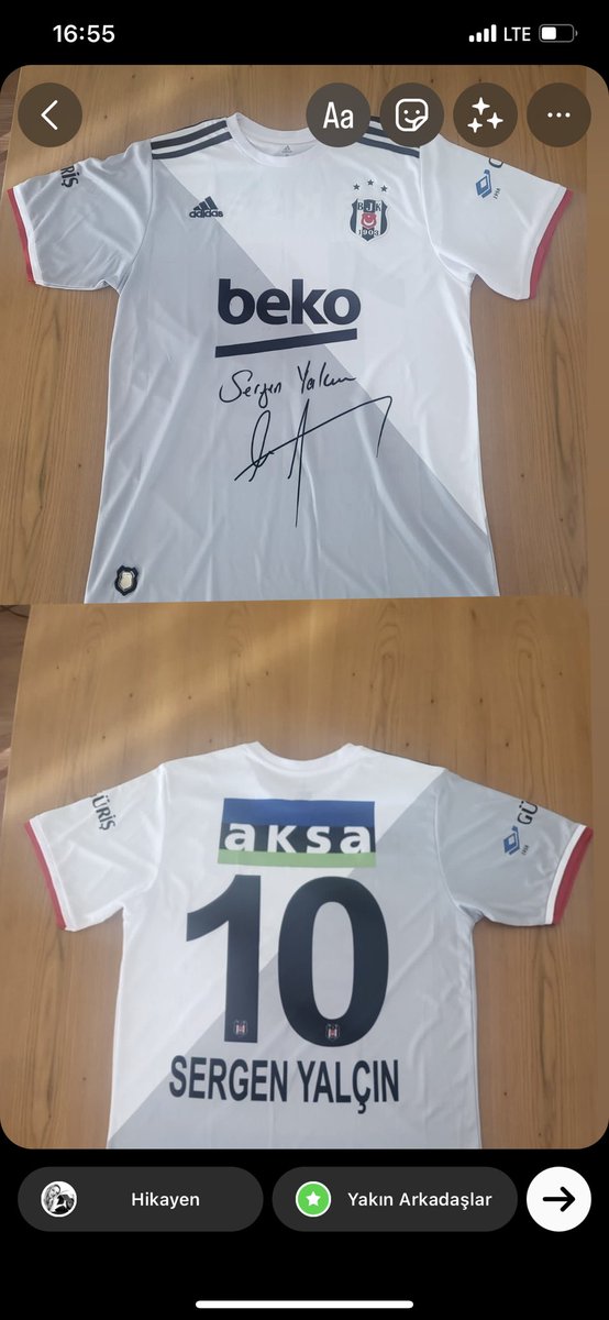 #SergenYalçın imzalı <a href="/Besiktas/">Beşiktaş JK</a> formamı 10.000 TL’den az olmamak üzere 15.02.2023 19:03’e kadar en yüksek teklifi veren kişiye,geliri <a href="/ahbap/">Ahbap</a> ‘a bağışlanmak üzere göndereceğim. Bağışın <a href="/ahbap/">Ahbap</a> hesabına geçtiğini gösterir dekont karşılığı teslim edeceğim.İlgilenen Dm’den ulaşabilir.