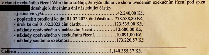 To tak vezmete dědictví, kde je 120.000 Kč a dluh 30.000 Kč, dluh tak zaplatíte a najednou přijde tohle. A zjevně to není vše. Pokud chcete takové katastrofě zabránit, musíte pořídit výhradu soupisu pozůstalosti. S věřitelem se ale snad domluvíme na úhradě jistiny a konec.