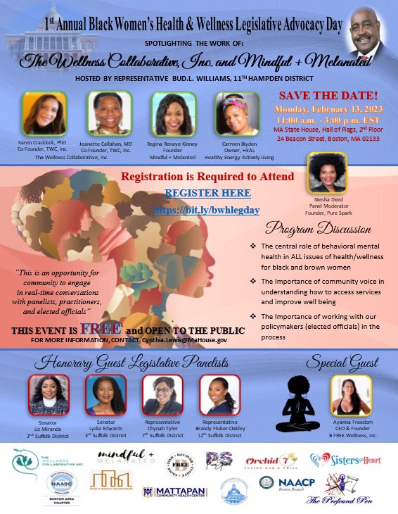 Join @TeamBrandy617 @RepChynahTyler @LydiaMEdwards and @LizForBoston today for the 1st Annual #BlackWomensHealth Advocacy Day at the Massachusetts Statehouse