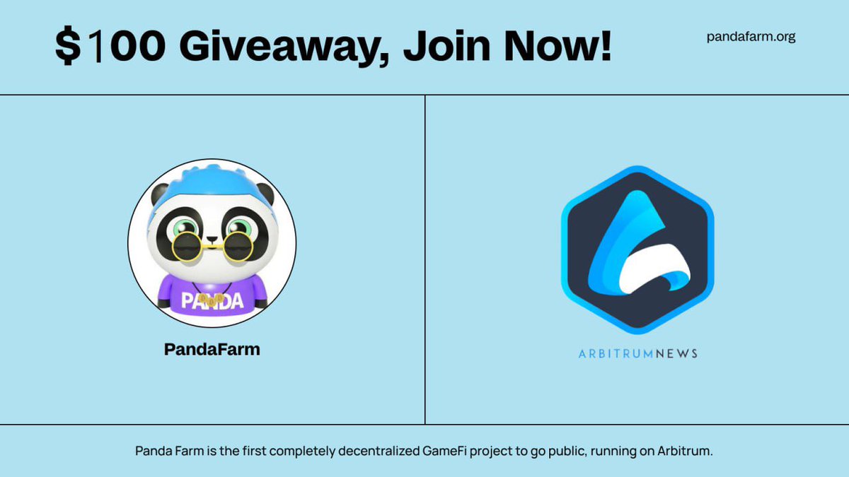 ANDAO (๐,๐งก) ๐ฆ๐ (@arbitrumnewsdao) on Twitter photo ๐ฐ COLLAB GIVEAWAY ๐ฐ
We're giving away $100 to 5 #arbinauts ๐
To enter:
๐ผ Follow <a href="/PandaGameFarm/">PandaFarm ใใณใ่พฒๅ ด (๐,๐งก)</a> & <a href="/ArbitrumNewsDAO/">ANDAO (๐,๐งก) ๐ฆ๐</a>
๐ผ Rt and like ๐โค
๐ผ Tag 3 fren in the comments
๐ผ Join discord.gg/ArbitrumNewsDAO & discord.gg/KA8HAzXJyK
โฐ Winners draw in 48 Hrs!
#Arbitrum #Giveaway ๐ฐ COLLAB GIVEAWAY ๐ฐ
We're giving away $100 to 5 #arbinauts ๐
To enter:
๐ผ Follow <a href="/PandaGameFarm/">PandaFarm ใใณใ่พฒๅ ด (๐,๐งก)</a> & <a href="/ArbitrumNewsDAO/">ANDAO (๐,๐งก) ๐ฆ๐</a>
๐ผ Rt and like ๐โค
๐ผ Tag 3 fren in the comments
๐ผ Join discord.gg/ArbitrumNewsDAO & discord.gg/KA8HAzXJyK
โฐ Winners draw in 48 Hrs!
#Arbitrum #Giveaway