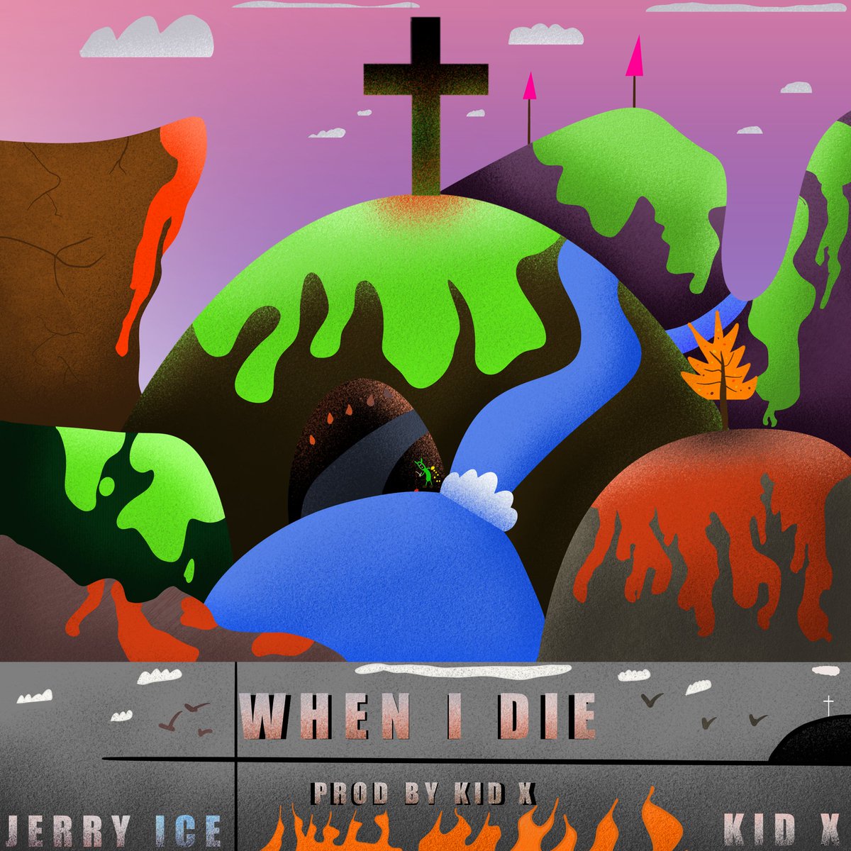 KidXBeats's tweet photo. Cover Art i designed 😁 | If you could look inside my brain minus the blood and religious symbols this is what it would look like , Cartoony and colorful . #gfx #coverart #procreate https://t.co/TPx87OC4ji