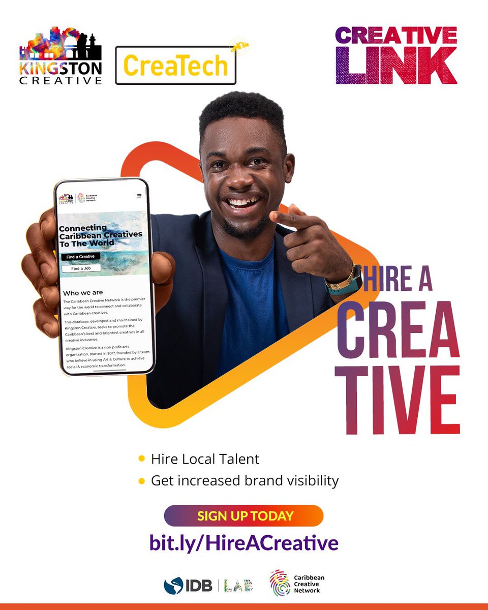 kgncreative's tweet photo. Hire a creative today by joining Creative Link!
โ
Hire local talent
โ
Get increased brand visibility
Sign up today at https://t.co/XIbKzux8QA
#CreativeLink #HireACreative #SupportACreative #BusinessMatchmaking #KingstonCreative https://t.co/mFAdgduGJE