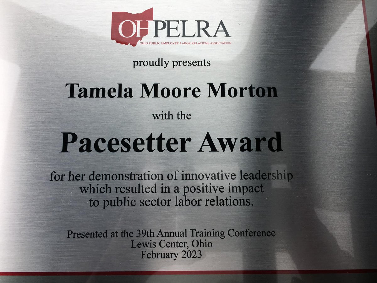 Congratulations to Scioto CDJFS Director Tammy Moore-Morton, who received the Pacesetter Award at the OHPELRA Ohio Public Employees Labor Relations Association Conference. If you know Tammy, you know this is MUCH deserved!