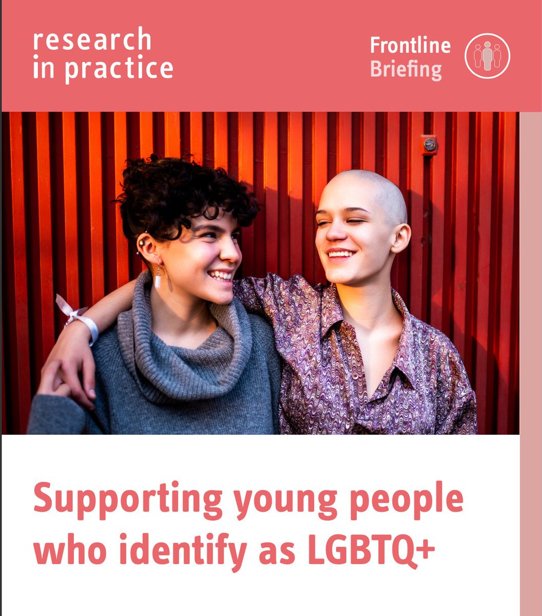 #LGBTHM23 - Do you work with young people? Check out this free resource & blog, published by @researchIP . The blog explores what we mean by working inclusively. The Frontline Briefing looks at how professionals can become an LGBTQ+ ally. researchinpractice.org.uk/children/news-…