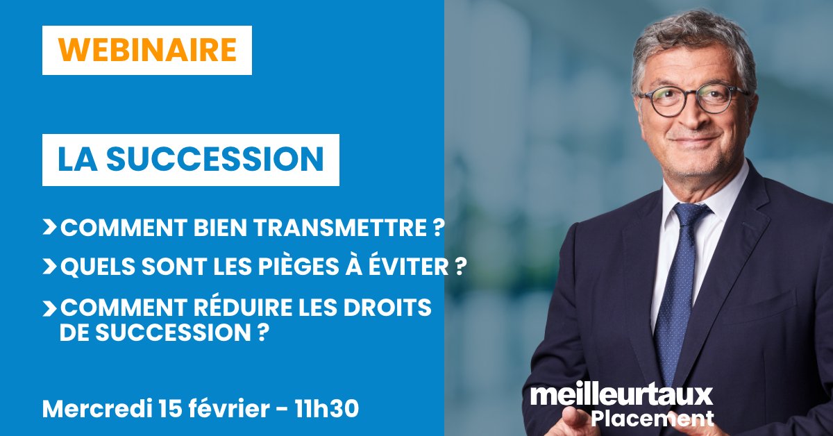 Meilleurtauxcom's tweet photo. [WEBINAIRE]
🗓️ Mercredi à 11h30 🕦
📜 Sujet :  Comment bien transmettre son patrimoine ? 
🎙️ Animé par @marcfiorentino et @GiraultEg_pl
Inscription gratuite 👉 https://t.co/wQXYdbCnbt https://t.co/xumSYAcr9K