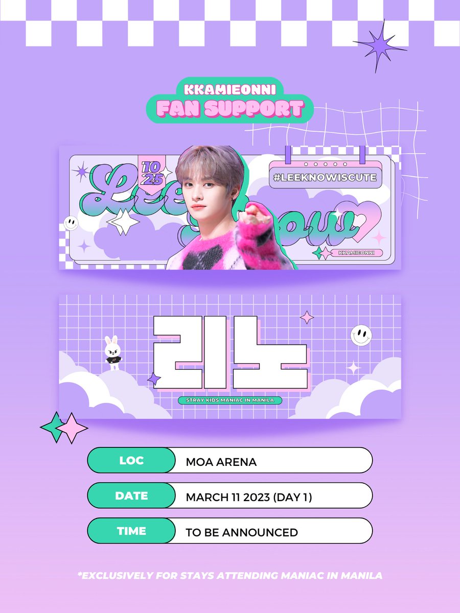 KKAMIEONNI's tweet photo. 🐰🥟 — Lee Know and Hyunjin fanmade banner giveaway by kkamieonni

🗓️ March 11-12, 2023
🚩 MOA Arena
- exact time and location: tba

RULES:
- like &amp; rt 
- mbf

#SKZinMNL2023 #MANIACinMANILA @Stray_Kids https://t.co/FHDvdLWWmw